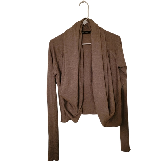 All Saints Sweaters - All saints wool silk tan waterfall cardigan sweater